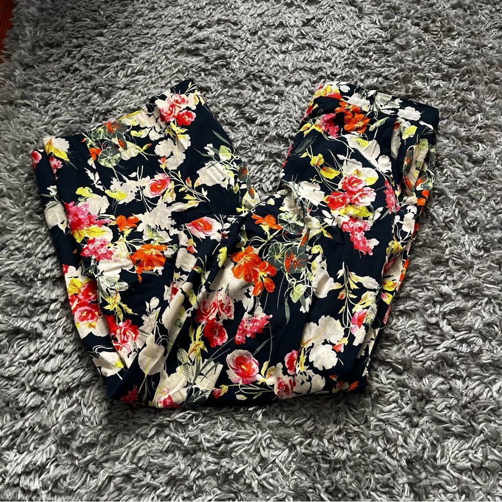 Zara floral high rise trousers size medium